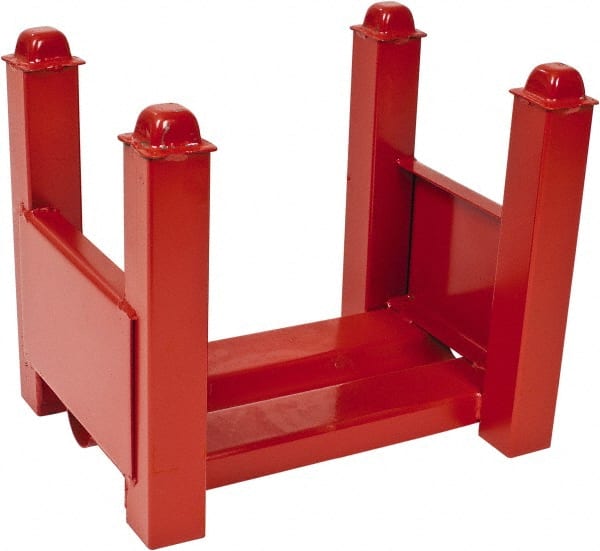 Made in USA - 2,500 Lb Capacity, Orange Stocking Modular Steel Bar Storage Stack - 12" Wide x 13" High - Exact Tooling