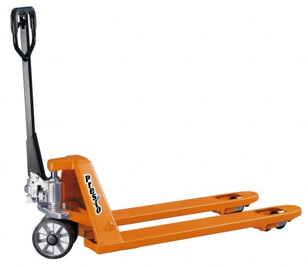 Presto Lifts - 5,500 Lb Capacity, 7-3/4" Lift Premium Quality Pallet Truck - 3-1/4" Min Lift Height, 48" Fork Length, 27" Overall Width - Exact Tooling