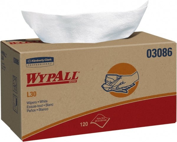 WypAll - L30 Dry General Purpose Wipes - Pop-Up, 10-3/4" x 10" Sheet Size, White - Exact Tooling