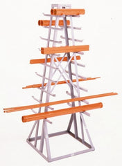 Made in USA - 1,800 Lb Capacity, Gray 2-Sided Horizontal Bar Storage Rack - 30" Wide x 84" High x 30" Deep - Exact Tooling