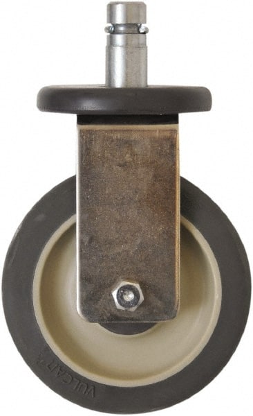 Eagle MHC - 5" Diam x 1-1/4" Wide x 8-1/4" OAH Stem Mount Rigid Caster - Polyurethane, 300 Lb Capacity, Plain Bearing, 1" Round Stem - Exact Tooling