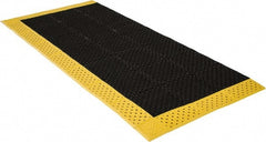 Notrax - 8' Long, Dry/Wet Environment, Anti-Fatigue Matting - Black with Yellow Borders, Vinyl with Vinyl Base, Beveled on 3 Sides - Exact Tooling