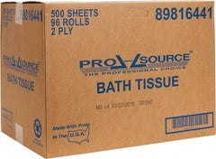 PRO-SOURCE - 150' Roll Length x 3.7" Sheet Width, Standard Roll Toilet Tissue - 500 Sheets per Roll, 2 Ply, White, Recycled Fiber - Exact Tooling