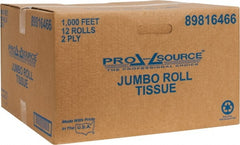 PRO-SOURCE - 1,000' Roll Length x 3-5/8" Sheet Width, Jumbo Roll Toilet Tissue - 2 Ply, White, Recycled Fiber - Exact Tooling