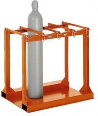 Made in USA - 4 Cylinder, Orange Cylinder Pallet Rack - 34" Wide x 41" High x 23" Deep - Exact Tooling