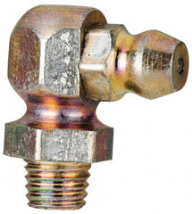 Value Collection - 90° Head Angle, 1/4-28 Steel Thread-Forming Grease Fitting - 9.53mm Hex - Exact Tooling