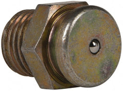 Value Collection - Straight Head Angle, 1/4 NPT Steel Button-Head Grease Fitting - 15.88mm Hex - Exact Tooling