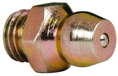 Value Collection - Straight Head Angle, 1/4-28 Steel Standard Grease Fitting - 7.94mm Hex - Exact Tooling