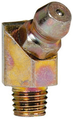 Value Collection - 45° Head Angle, 1/4-28 Steel Standard Grease Fitting - 9.53mm Hex - Exact Tooling