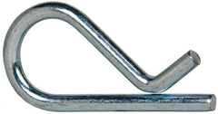 Value Collection - 1/2 to 3/4" Shaft Diam, 1-9/16" Long, 1/8" Wire Diam, Hair Pin Cotter - MB Grade 2 Spring Steel, Zinc-Plated Finish - Exact Tooling