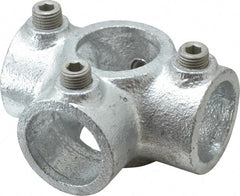 Kee - 1" Pipe, Side Outlet Tee, Side Outlet Cross, Malleable Iron Cross Pipe Rail Fitting - Galvanized Finish - Exact Tooling