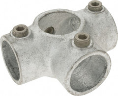 Kee - 1-1/4" Pipe, Side Outlet Tee, Malleable Iron Tee Pipe Rail Fitting - Galvanized Finish - Exact Tooling