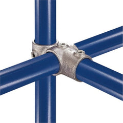 Kee - 3/4" Pipe, Socket Tee & Crossover, Malleable Iron Tee & Crossover Pipe Rail Fitting - Galvanized Finish - Exact Tooling