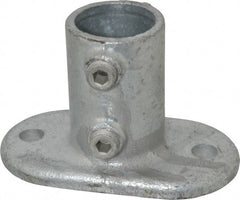 Kee - 1-1/4" Pipe, Railing Flange, Malleable Iron Flange Pipe Rail Fitting - Galvanized Finish - Exact Tooling