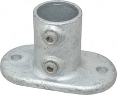 Kee - 1-1/2" Pipe, Railing Flange, Malleable Iron Flange Pipe Rail Fitting - Galvanized Finish - Exact Tooling