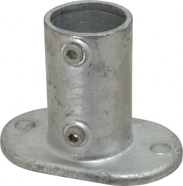 Kee - 2" Pipe, Railing Flange, Malleable Iron Flange Pipe Rail Fitting - Galvanized Finish - Exact Tooling