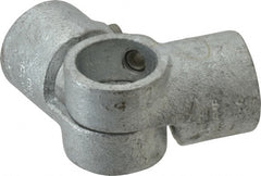 Kee - 1" Pipe, Adjustable Side Outlet Tee, Malleable Iron Tee Pipe Rail Fitting - Galvanized Finish - Exact Tooling