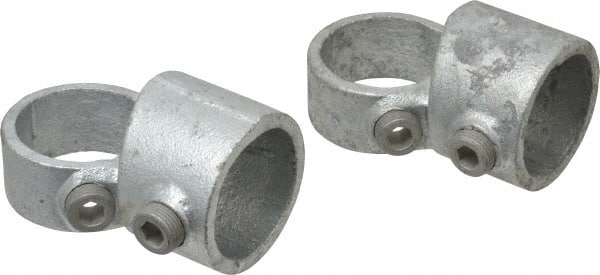 Kee - 1-1/4" Pipe, Adjustable Side Outlet Tee, Malleable Iron Tee Pipe Rail Fitting - Galvanized Finish - Exact Tooling
