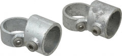 Kee - 1-1/4" Pipe, Adjustable Side Outlet Tee, Malleable Iron Tee Pipe Rail Fitting - Galvanized Finish - Exact Tooling