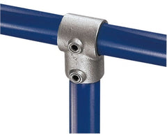 Kee - 3/4" Pipe, Single Socket Tee, Malleable Iron Tee Pipe Rail Fitting - Galvanized Finish - Exact Tooling