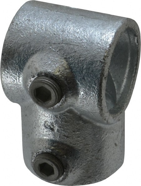 Kee - 1-1/4" Pipe, Single Socket Tee, Malleable Iron Tee Pipe Rail Fitting - Galvanized Finish - Exact Tooling