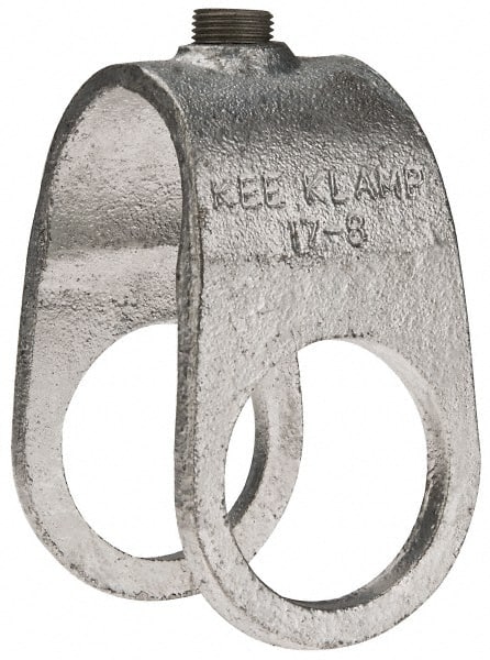 Kee - 1-1/2" Pipe, Clamp-On Crossover, Malleable Iron Cross Pipe Rail Fitting - Galvanized Finish - Exact Tooling