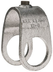 Kee - 1-1/2" Pipe, Clamp-On Crossover, Malleable Iron Cross Pipe Rail Fitting - Galvanized Finish - Exact Tooling