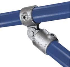 PRO-SAFE - 3/4" Pipe, Malleable Iron Swivel Socket Pipe Rail Fitting - Galvanized Finish - Exact Tooling