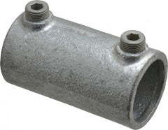 Kee - 1-1/4" Pipe, Malleable Iron Straight Coupling Pipe Rail Fitting - Galvanized Finish - Exact Tooling