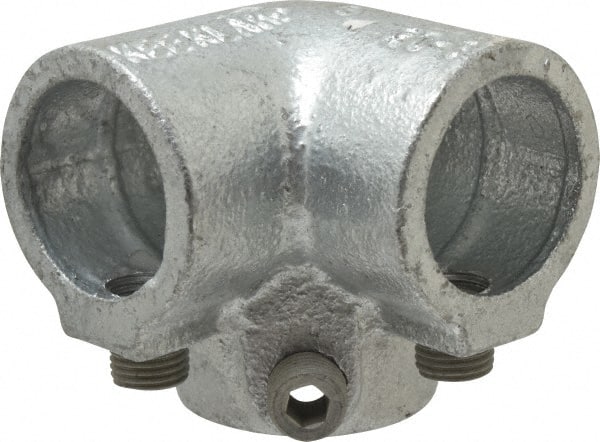 Kee - 1" Pipe, Side Outlet Elbow, Malleable Iron Elbow Pipe Rail Fitting - Galvanized Finish - Exact Tooling