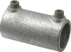 Kee - 3/4" Pipe, Two Socket Cross, Malleable Iron Cross Pipe Rail Fitting - Galvanized Finish - Exact Tooling