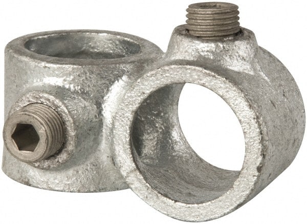 Kee - 3/4" Pipe, Crossover, Malleable Iron Cross Pipe Rail Fitting - Galvanized Finish - Exact Tooling
