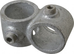 Kee - 1" Pipe, Crossover, Malleable Iron Cross Pipe Rail Fitting - Galvanized Finish - Exact Tooling