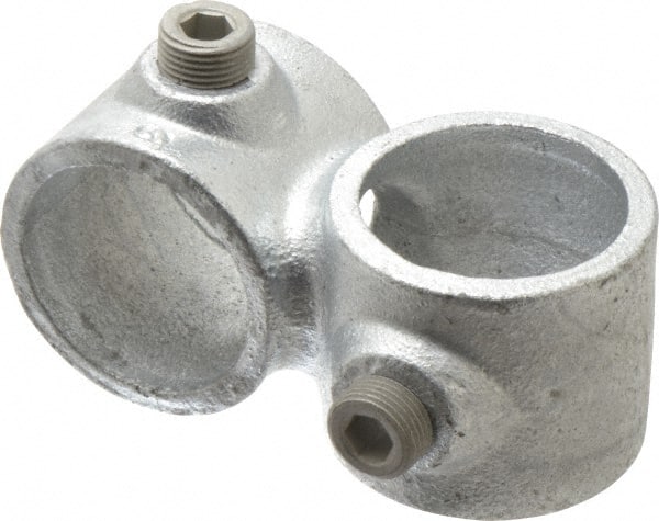 Kee - 1-1/4" Pipe, Crossover, Malleable Iron Cross Pipe Rail Fitting - Galvanized Finish - Exact Tooling
