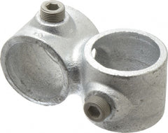 Kee - 1-1/4" Pipe, Crossover, Malleable Iron Cross Pipe Rail Fitting - Galvanized Finish - Exact Tooling