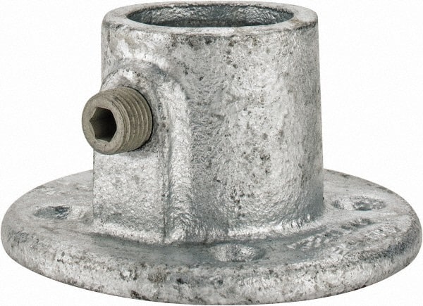 Kee - 1" Pipe, Medium Flange, Malleable Iron Flange Pipe Rail Fitting - Galvanized Finish - Exact Tooling