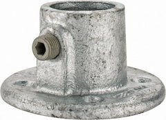 Kee - 1" Pipe, Medium Flange, Malleable Iron Flange Pipe Rail Fitting - Galvanized Finish - Exact Tooling