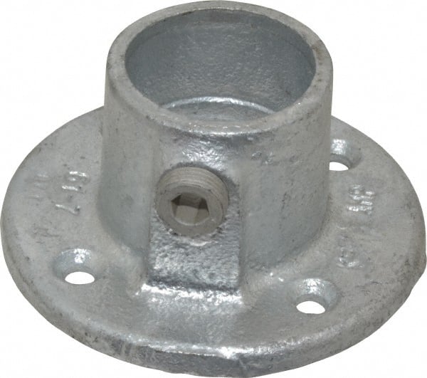 Kee - 1-1/4" Pipe, Medium Flange, Malleable Iron Flange Pipe Rail Fitting - Galvanized Finish - Exact Tooling