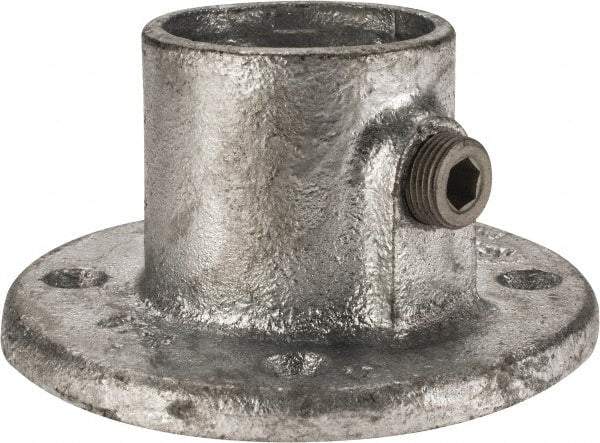 Kee - 1-1/2" Pipe, Medium Flange, Malleable Iron Flange Pipe Rail Fitting - Galvanized Finish - Exact Tooling