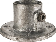 Kee - 1-1/2" Pipe, Medium Flange, Malleable Iron Flange Pipe Rail Fitting - Galvanized Finish - Exact Tooling