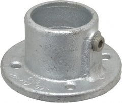 Kee - 2" Pipe, Medium Flange, Malleable Iron Flange Pipe Rail Fitting - Galvanized Finish - Exact Tooling