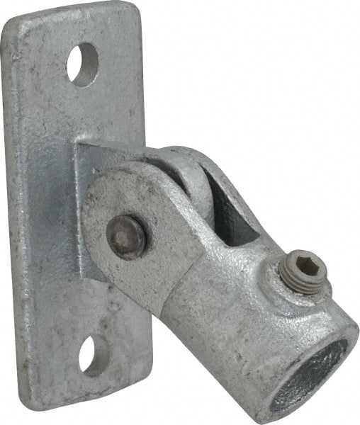 Kee - 3/4" Pipe, Swivel Flange, Malleable Iron Flange Pipe Rail Fitting - Galvanized Finish - Exact Tooling