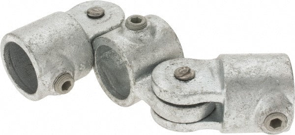 Kee - 1" Pipe, Malleable Iron Swivel Socket Pipe Rail Fitting - Galvanized Finish - Exact Tooling