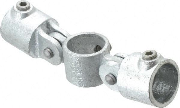 Kee - 1-1/4" Pipe, Malleable Iron Swivel Socket Pipe Rail Fitting - Galvanized Finish - Exact Tooling