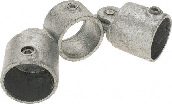 Kee - 2" Pipe, Malleable Iron Swivel Socket Pipe Rail Fitting - Galvanized Finish - Exact Tooling