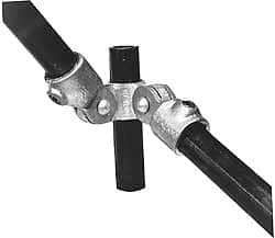 Kee - 3/4" Pipe, Malleable Iron Swivel Socket Pipe Rail Fitting - Galvanized Finish - Exact Tooling