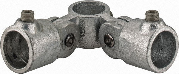 Kee - 1" Pipe, Malleable Iron Swivel Socket Pipe Rail Fitting - Galvanized Finish - Exact Tooling
