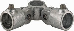 Kee - 1" Pipe, Malleable Iron Swivel Socket Pipe Rail Fitting - Galvanized Finish - Exact Tooling