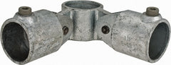 Kee - 1-1/2" Pipe, Malleable Iron Swivel Socket Pipe Rail Fitting - Galvanized Finish - Exact Tooling