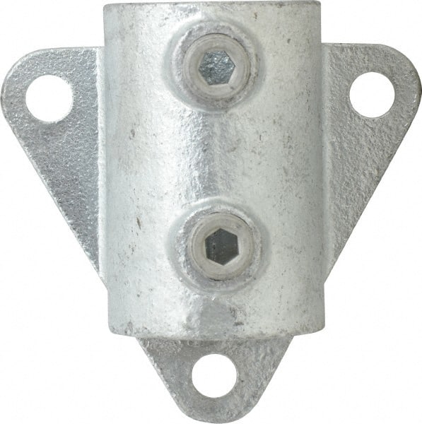 Kee - 1-1/4" Pipe, Wall Mount Flange, Malleable Iron Flange Pipe Rail Fitting - Galvanized Finish - Exact Tooling